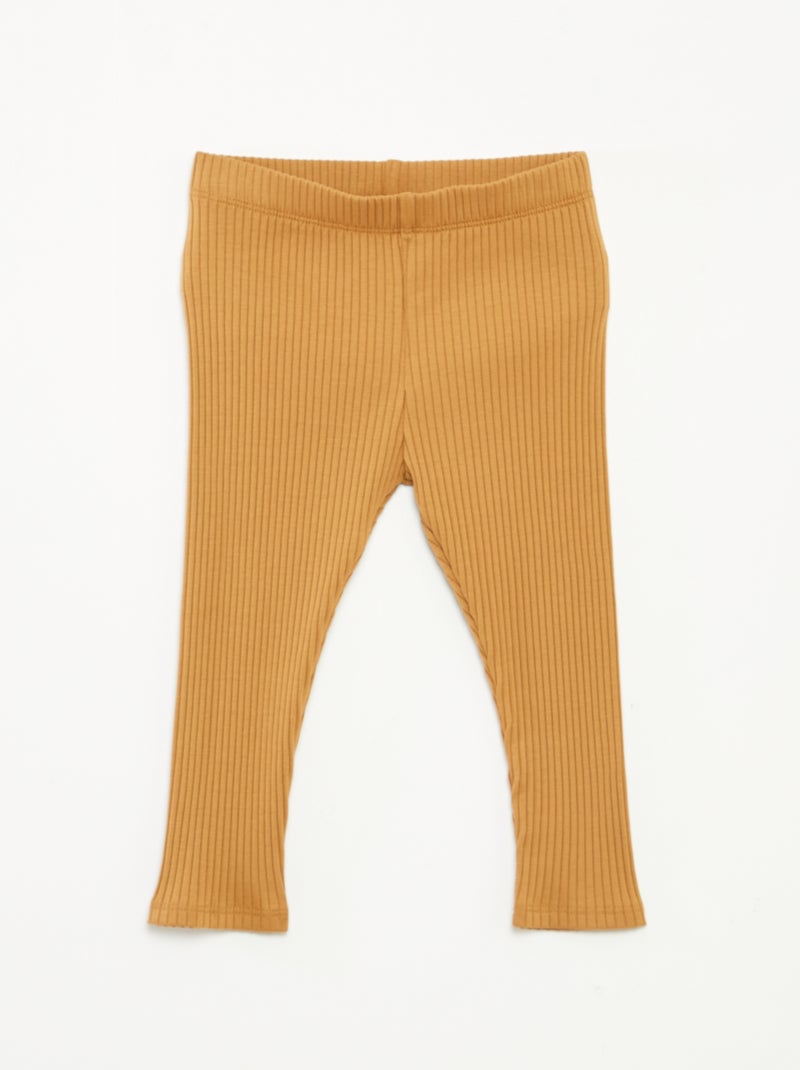 Confezione di 2 leggings a coste Beige - Kiabi