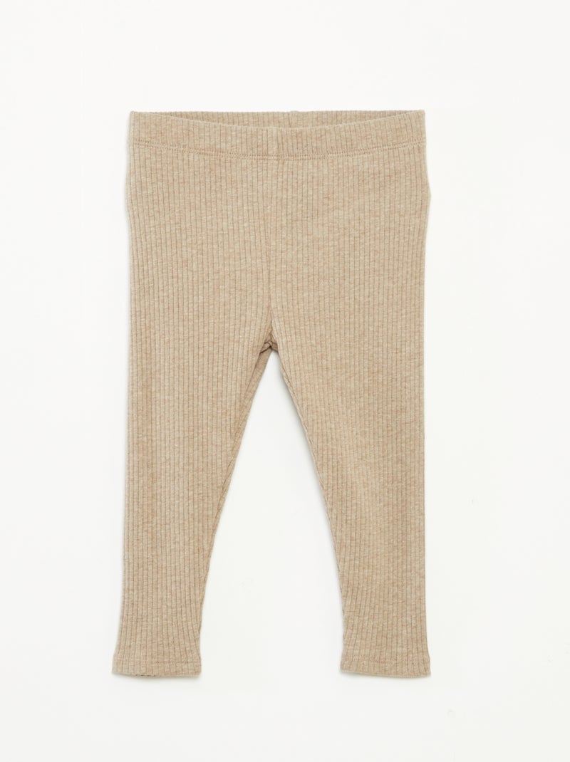 Confezione di 2 leggings a coste Beige - Kiabi