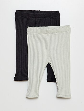 Confezione di 2 leggings a coste