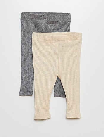 Confezione di 2 leggings a coste