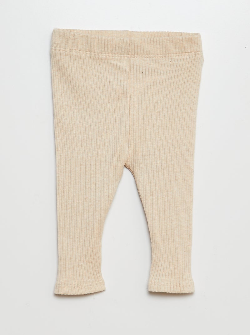 Confezione di 2 leggings a coste GRIGIO - Kiabi
