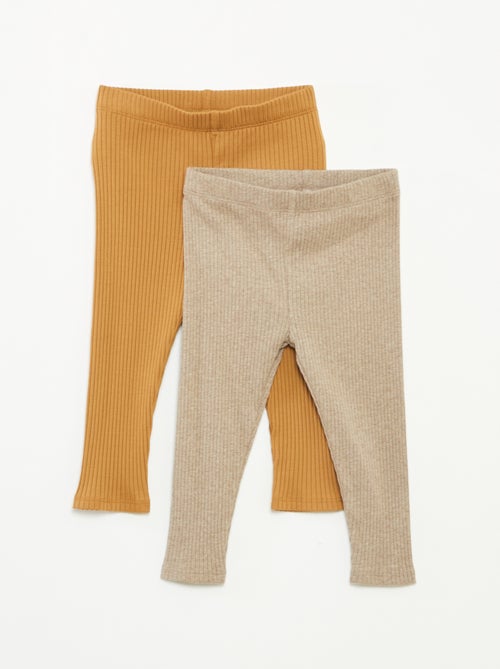 Confezione di 2 leggings a coste - Kiabi