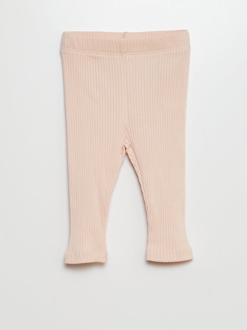 Confezione di 2 leggings a coste ROSA - Kiabi