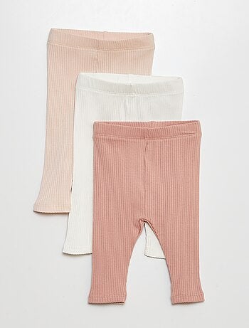 Confezione di 3 leggings a coste