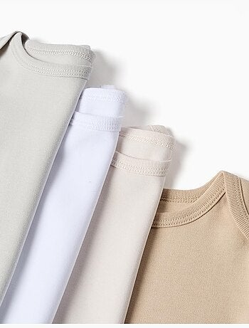 Confezione di 4 bodysuit in cotone 'pastel'