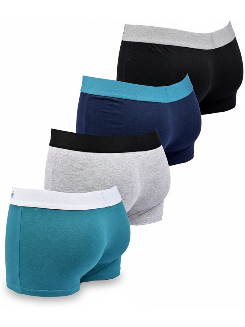 Confezione di 4 Boxer Uomo SERGIO TACCHINI Nero Blu - Kiabi