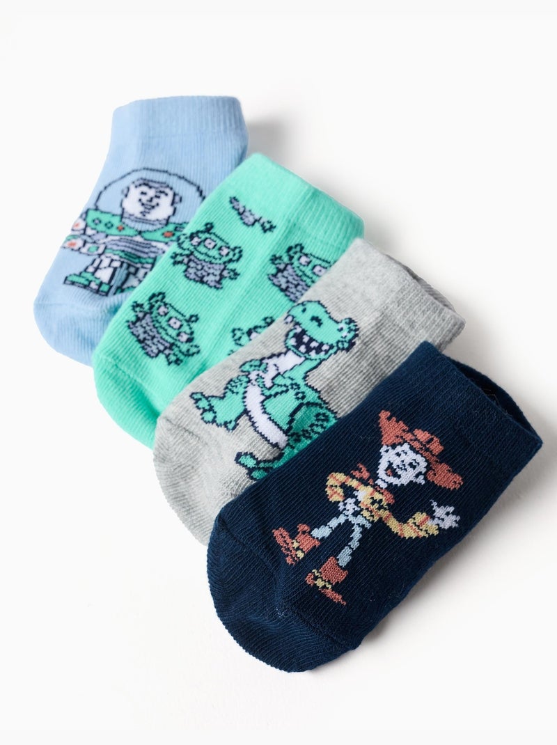 Confezione di 4 paia di calzini alla caviglia Toy Story Blu Verde Grigio - Kiabi
