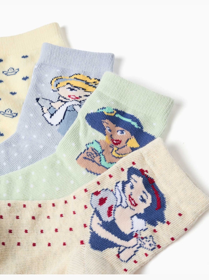 Confezione di 4 paia di calzini con Principesse Disney Blu Giallo - Kiabi