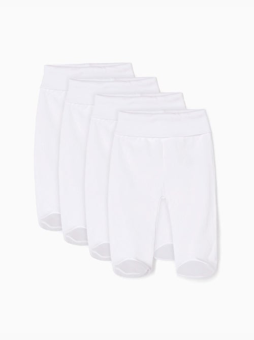 Confezione di 4 pantaloni in cotone con piedini - Kiabi