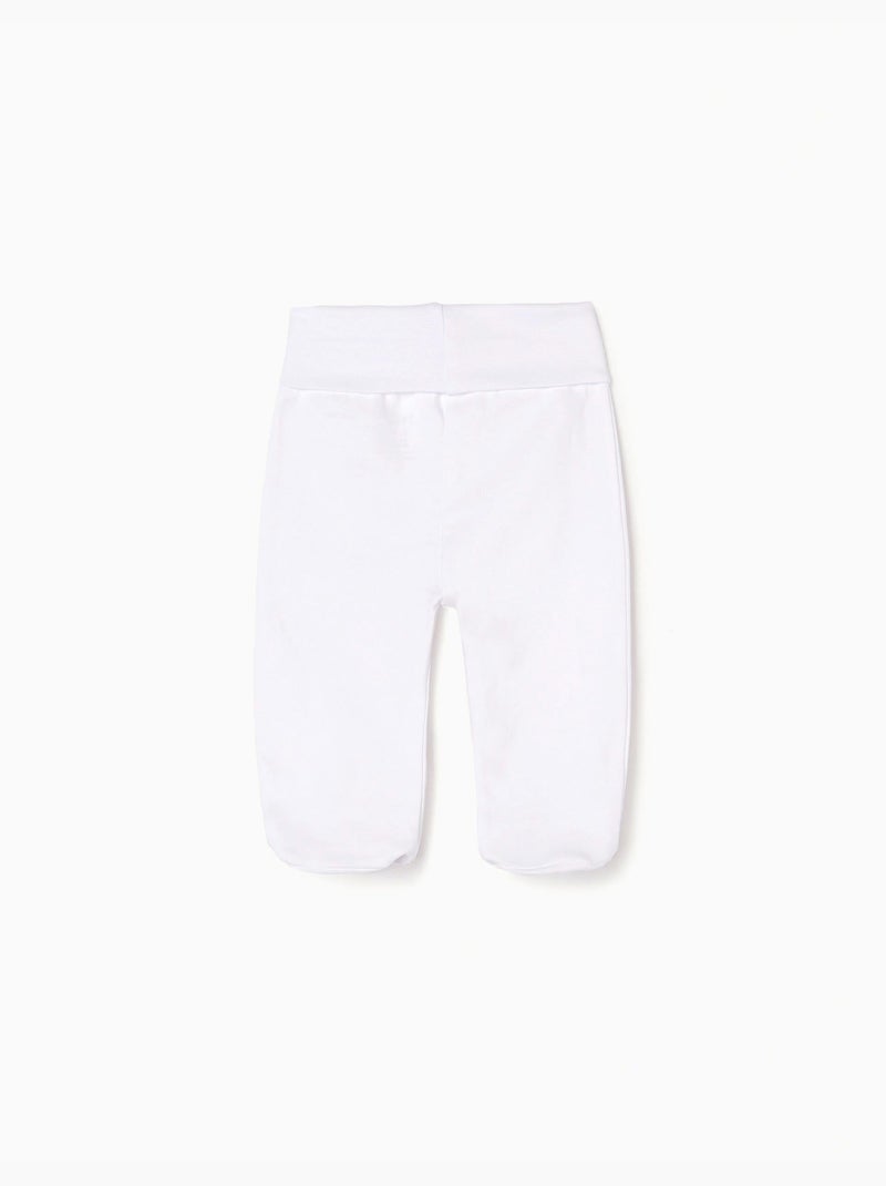 Confezione di 4 pantaloni in cotone con piedini Bianco - Kiabi