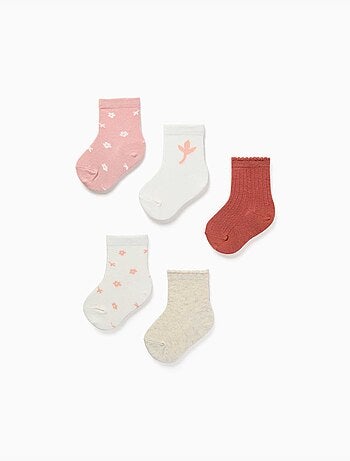 Confezione di 5 calzini con stampe floreali