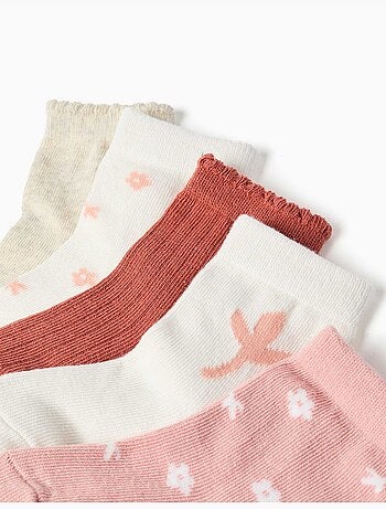 Confezione di 5 calzini con stampe floreali