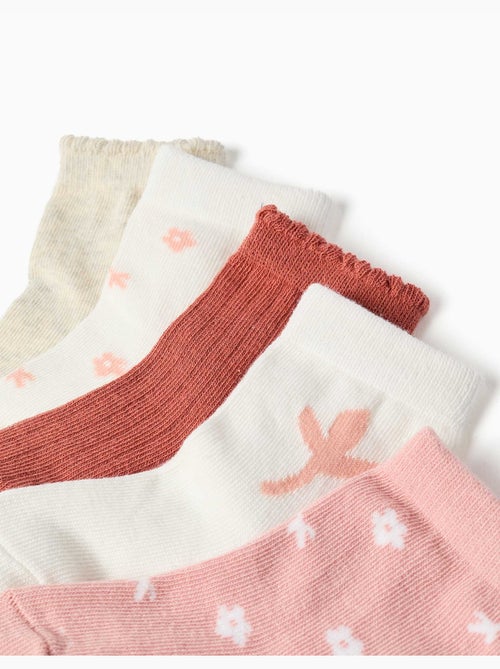 Confezione di 5 calzini con stampe floreali - Kiabi