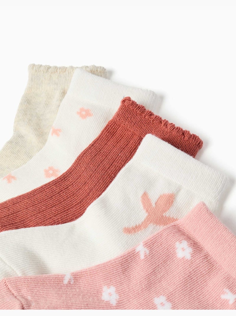 Confezione di 5 calzini con stampe floreali Multicolore - Kiabi