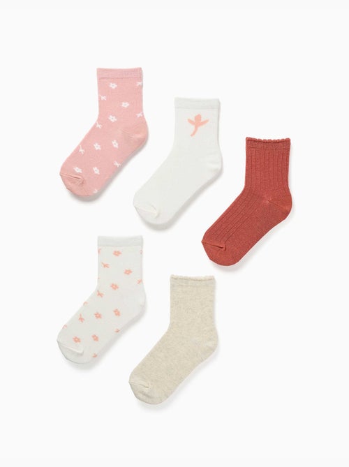 Confezione di 5 calzini con stampe floreali - Kiabi Confezione di 5 calzini con stampe floreali - Kiabi