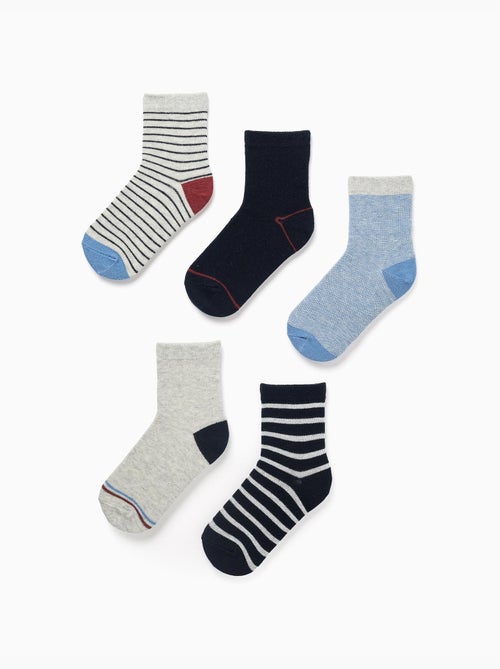 Confezione di 5 paia di calzini con righe - Kiabi