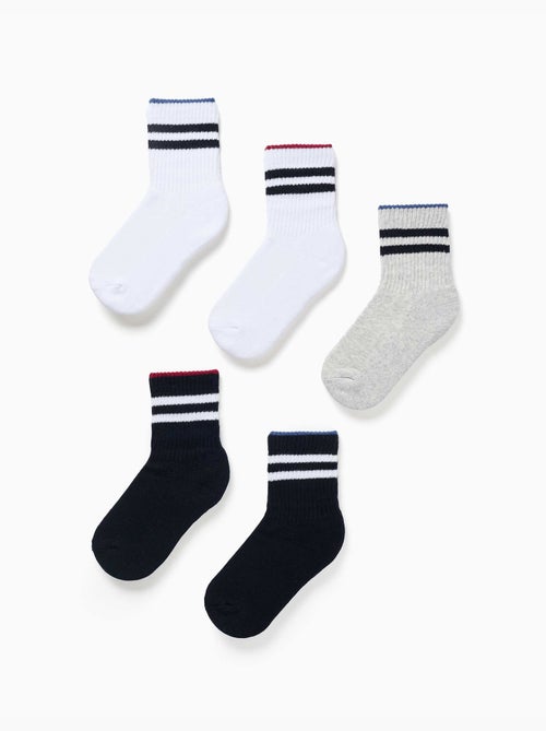 Confezione di 5 paia di calzini di sport midi - Kiabi Confezione di 5 paia di calzini di sport midi - Kiabi