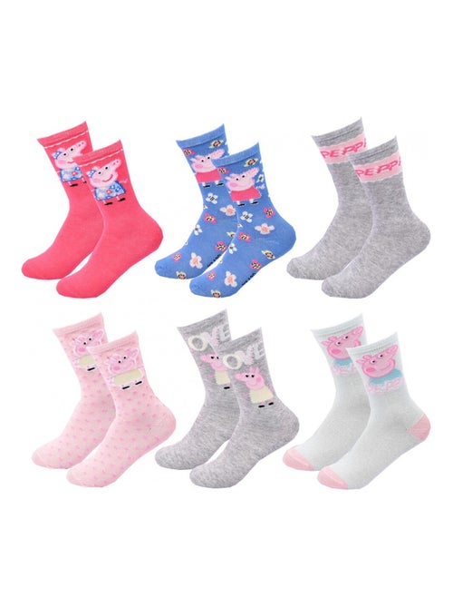 Confezione di 6 Calzini Bambina PEPPA PIG - Kiabi