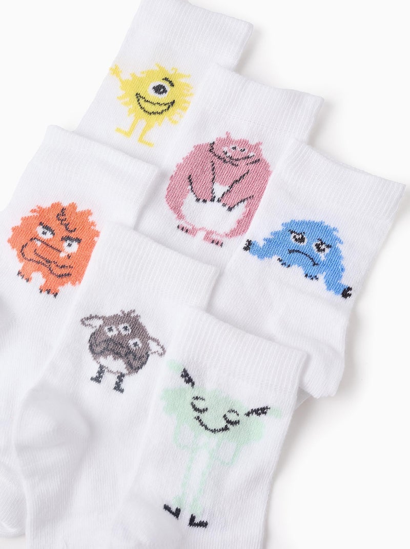 Confezione di 6 paia di calzini 'emozioni' Bianco - Kiabi