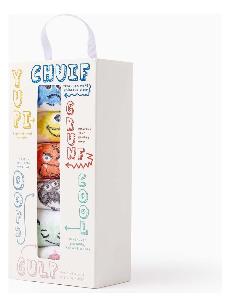 Confezione di 6 paia di calzini 'emozioni' Bianco - Kiabi