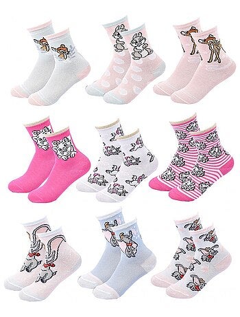 Confezione di 9 calzini bambina DISNEY CLASSIC