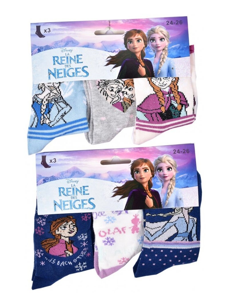 Confezione di 9 calzini bambina LA REINE DES NEIGES Bianco Viola Bianco - Kiabi