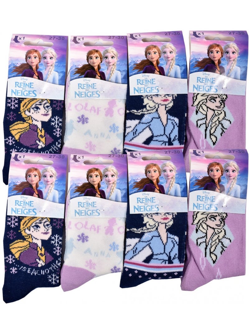Confezione di 9 calzini bambina LA REINE DES NEIGES Bianco Viola Bianco - Kiabi