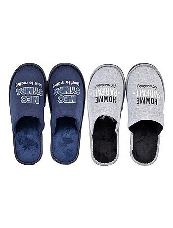 Confezione pantofole uomo 2 pezzi