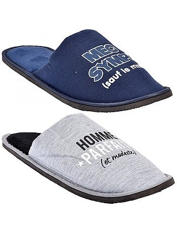 Confezione pantofole uomo 2 pezzi