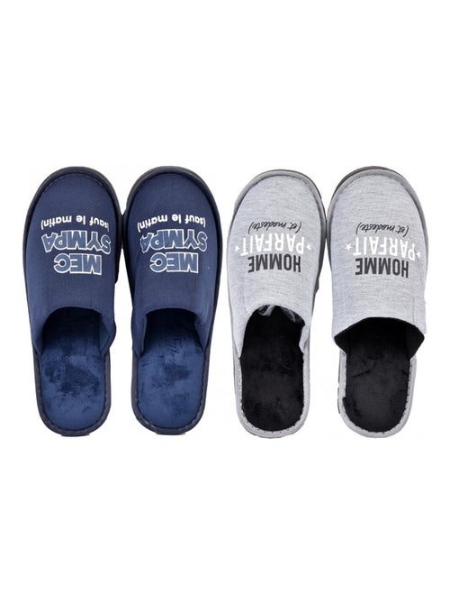 Confezione pantofole uomo 2 pezzi - Kiabi