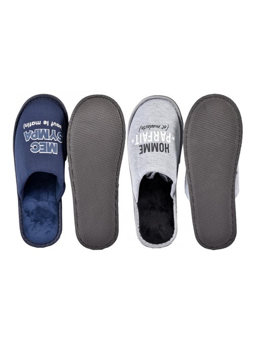 Confezione pantofole uomo 2 pezzi - Kiabi