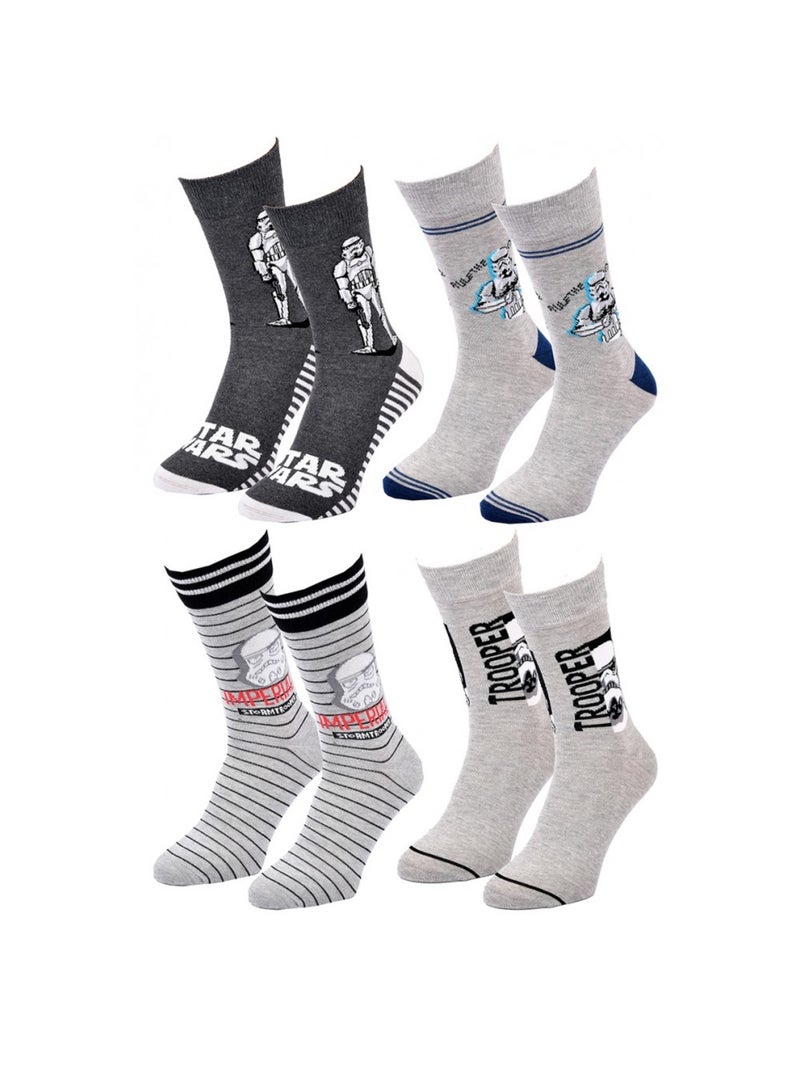 Confezione Regalo Calzini Uomo LICENCE - Confezione da 4 Grigio grigio antracite bianco - Kiabi