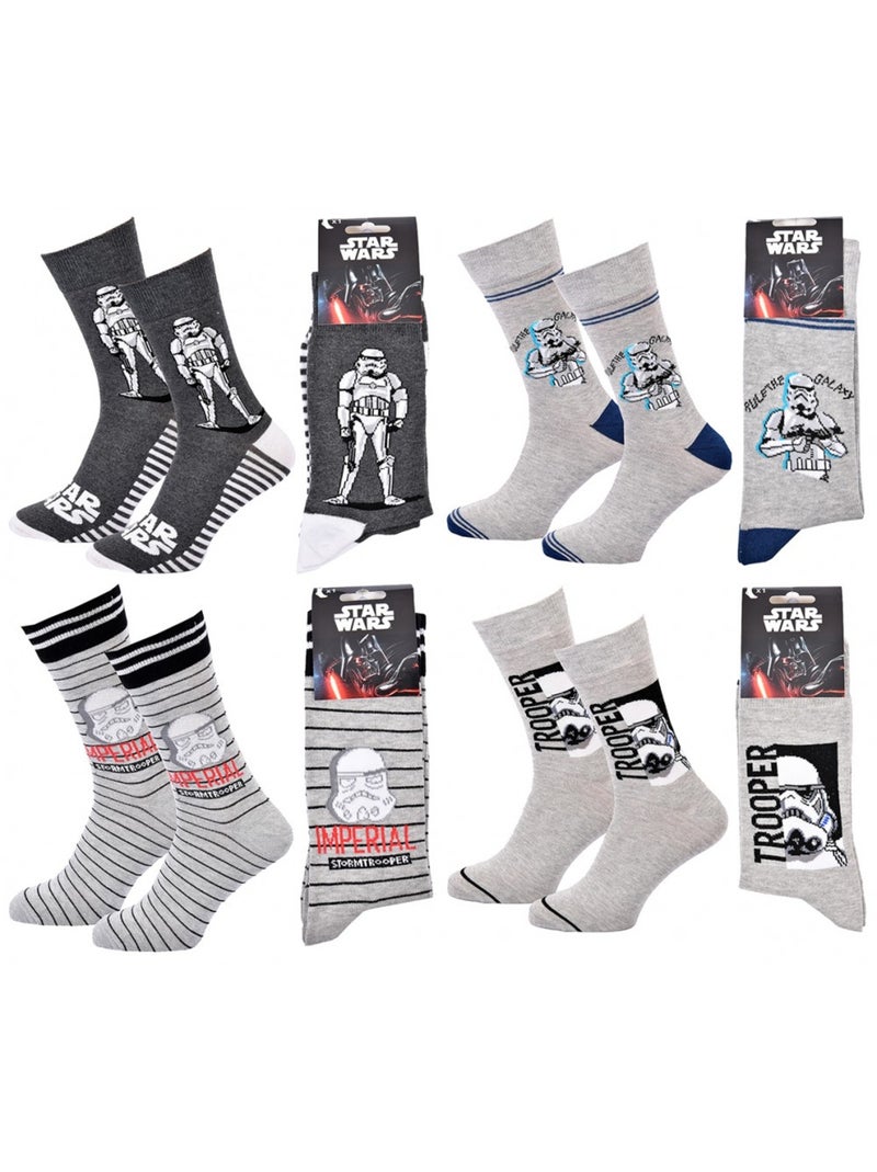 Confezione Regalo Calzini Uomo LICENCE - Confezione da 4 Grigio grigio antracite bianco - Kiabi