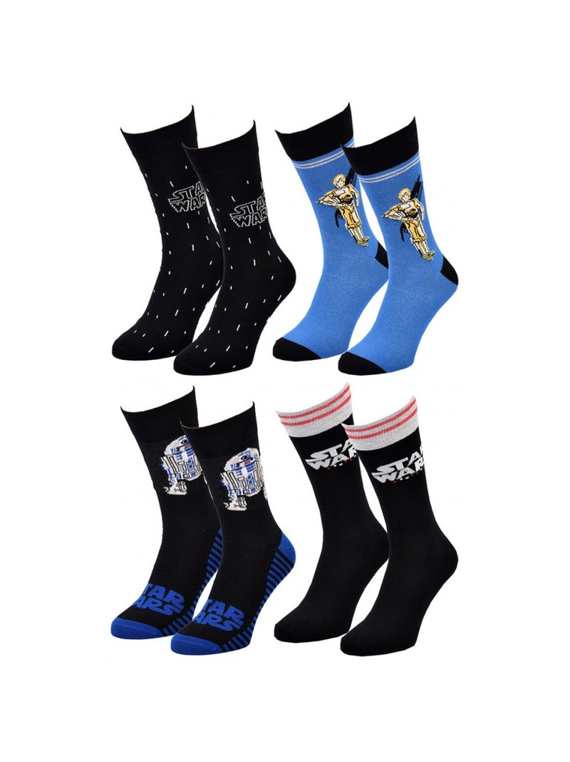 Confezione Regalo Calzini Uomo LICENCE - Confezione da 4 Nero Multicolore Blu - Kiabi