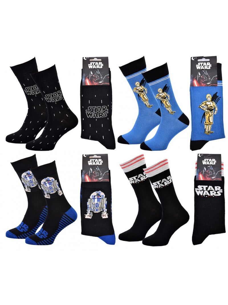 Confezione Regalo Calzini Uomo LICENCE - Confezione da 4 Nero Multicolore Blu - Kiabi