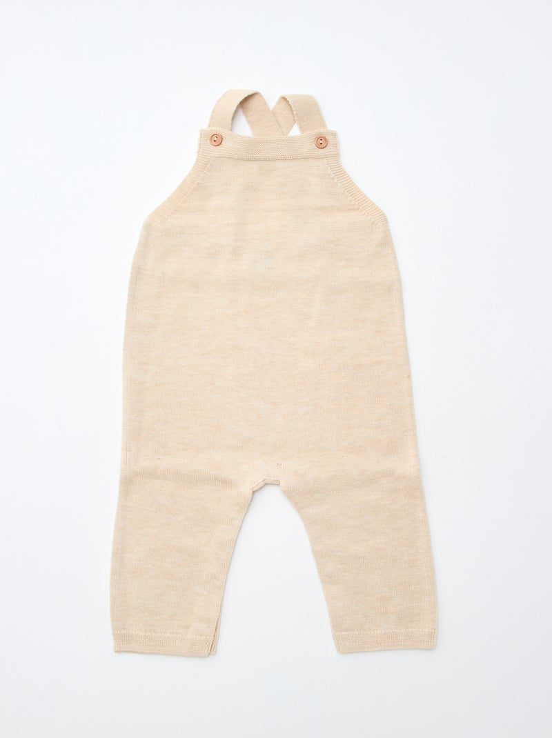 CONFEZIONE REGALO salopette lunga in maglia + body + mussola double gaze + calzini Bianco - Kiabi