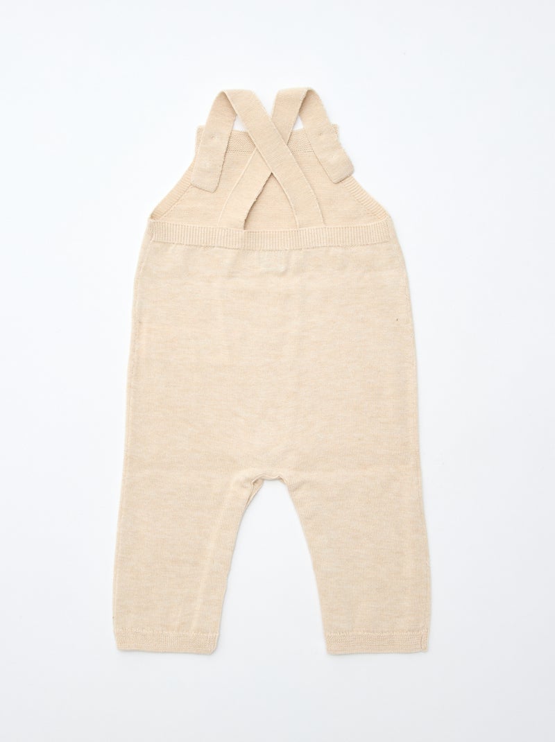 CONFEZIONE REGALO salopette lunga in maglia + body + mussola double gaze + calzini Bianco - Kiabi