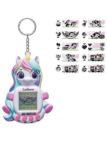 Consolle My BestE® Gigapets® Unicorn con schermo LCD e attacco per portachiavi