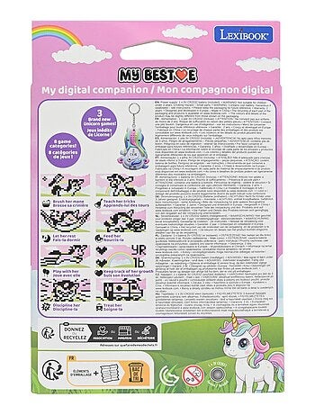 Consolle My BestE® Gigapets® Unicorn con schermo LCD e attacco per portachiavi