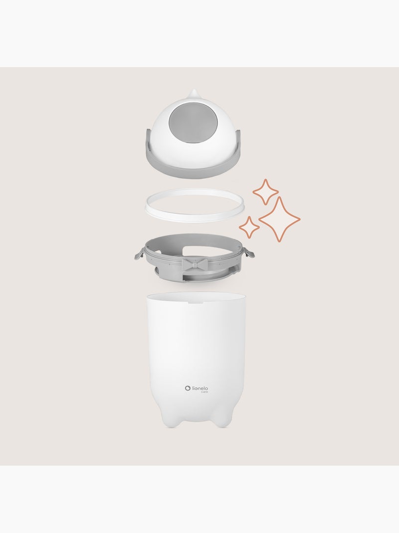 Contenitore per pannolini LIONELO Purebin - Ermetico - 10 L - Per sacchetti universali Bianco - Kiabi