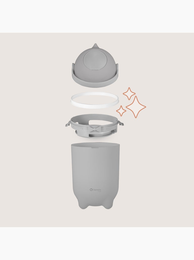 Contenitore per pannolini LIONELO Purebin - Ermetico - 10 L - Per sacchetti universali Grigio - Kiabi