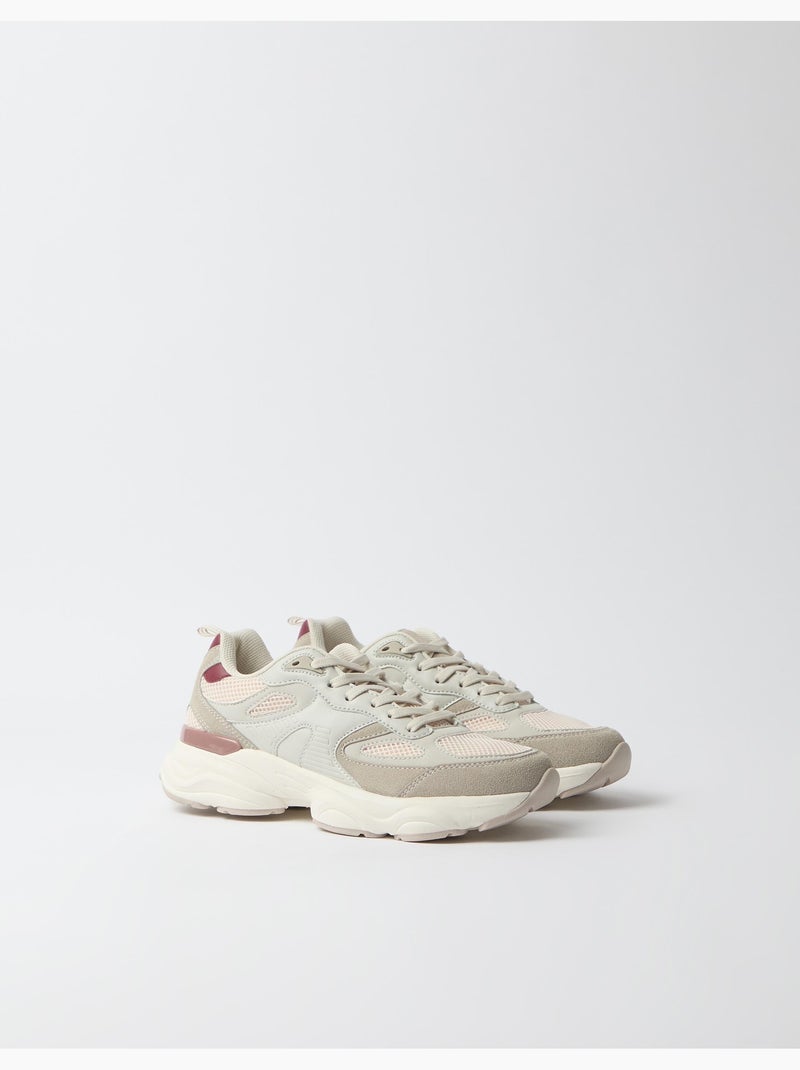 Contrast sneakers, mo fashion Beige - Kiabi