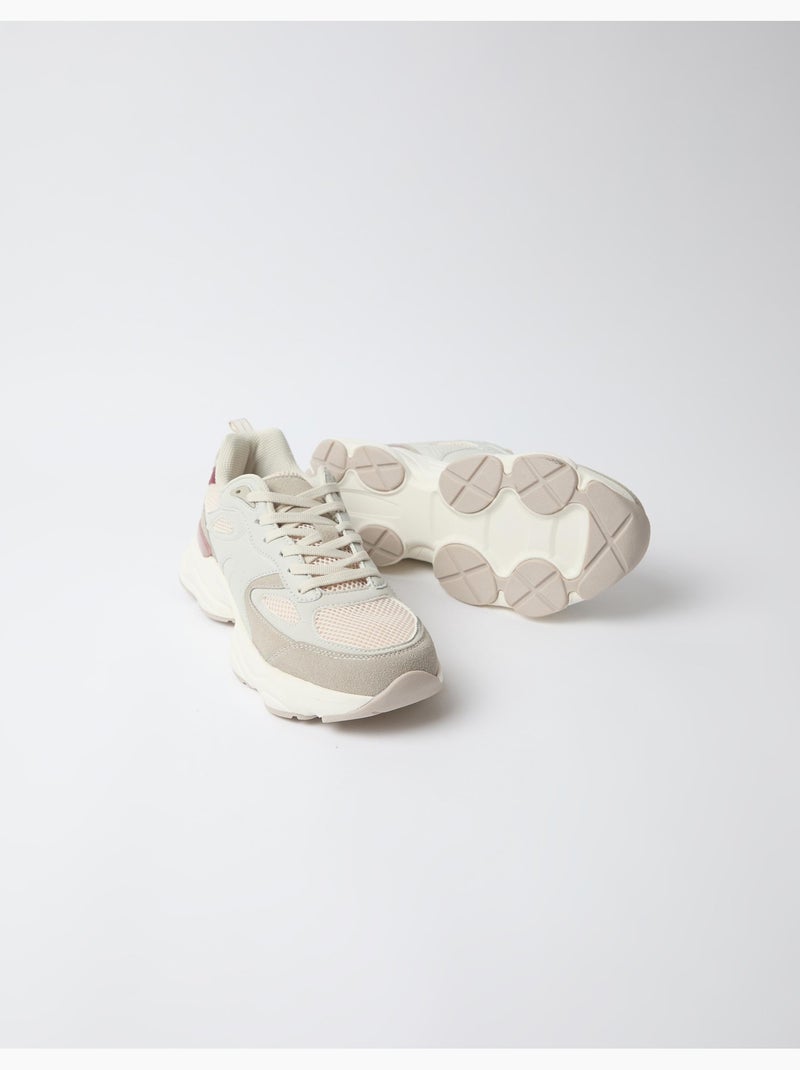 Contrast sneakers, mo fashion Beige - Kiabi