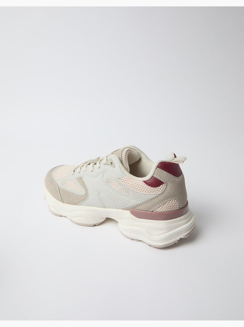 Contrast sneakers, mo fashion Beige - Kiabi