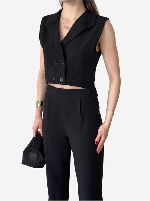 Coordinato a gamba larga con scollo a v abbottonato a vita alta my fashion - Kiabi Coordinato a gamba larga con scollo a v abbottonato a vita alta my fashion - Kiabi
