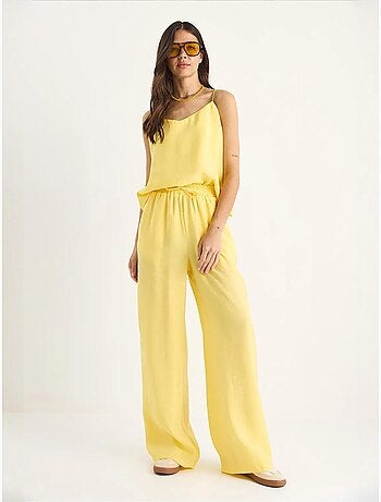 Coordinato con canotta senza maniche e pantaloni a gamba ampia lucci