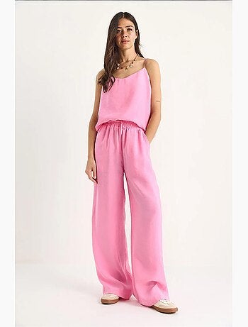 Coordinato con canotta senza maniche e pantaloni a gamba ampia lucci