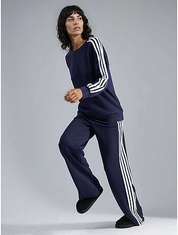 Coordinato con felpa a righe con girocollo e pantaloni a gamba dritta hiccup