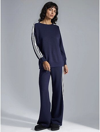 Coordinato con felpa a righe con girocollo e pantaloni a gamba dritta hiccup
