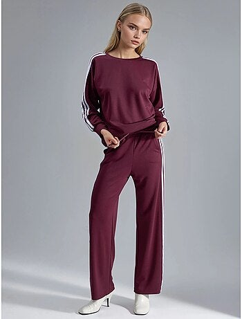 Coordinato con felpa a righe con girocollo e pantaloni a gamba dritta hiccup